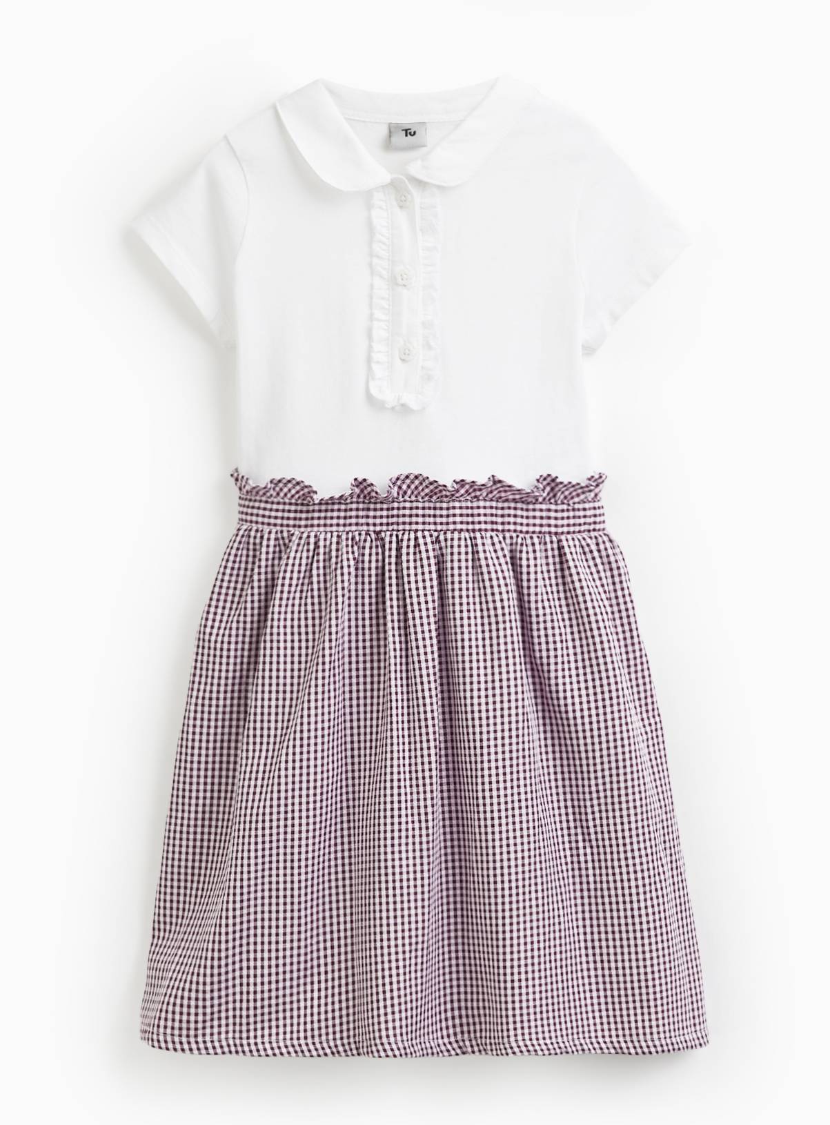 Purple Gingham Twofer Dress 10 years - Image 1